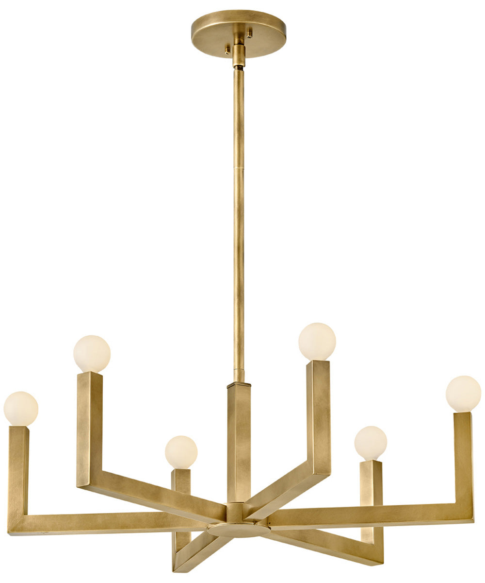 Ezra 6-Light Large Single Tier in Heritage Brass