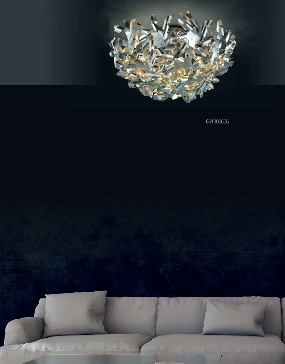 26"W Pinwheel 5-Light  Ceiling Light Aluminum