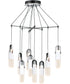 33"W Capsule LED 9-Light Mini Pendant Black / Brushed Aluminum