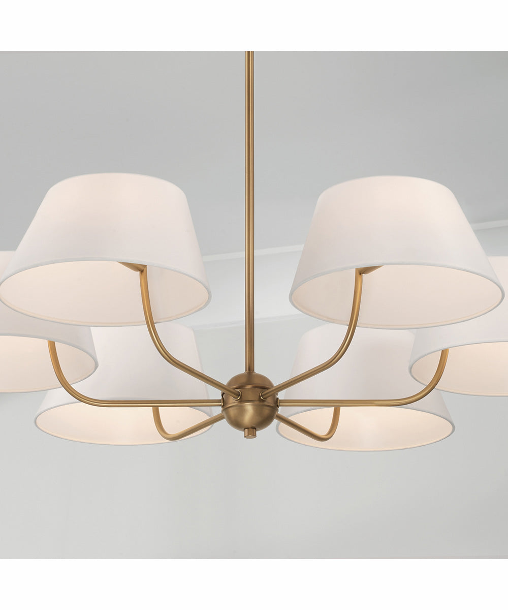 Welsley 6-Light Chandelier Aged Brass