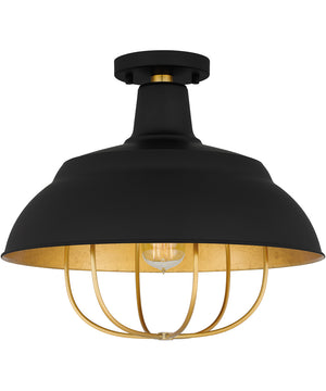 Darmody 1-light Semi Flush Mount Matte Black