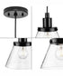 Hinton 1-Light Brushed Nickel Modern Farmhouse Pendant Matte Black