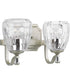 Anjoux 2-Light Clear Water Glass Luxe Bath Vanity Light Silver Ridge