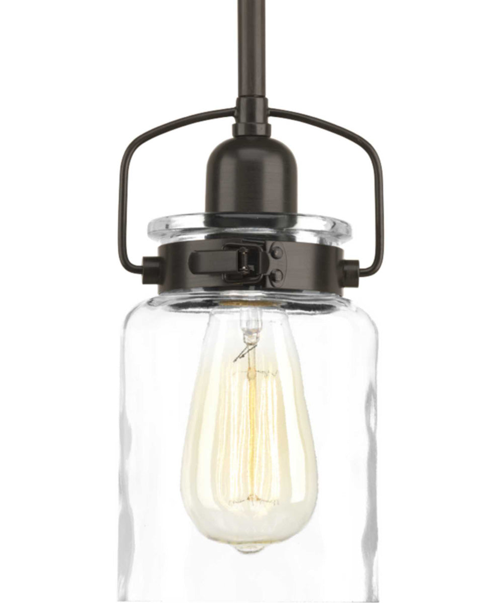 Calhoun 1-Light Clear Glass Farmhouse Mini-Pendant Light Antique Bronze