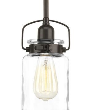 Calhoun 1-Light Clear Glass Farmhouse Mini-Pendant Light Antique Bronze