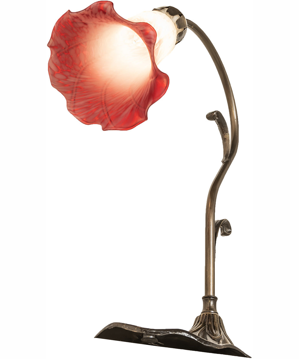 15" High Pink/White Tiffany Pond Lily Accent Lamp