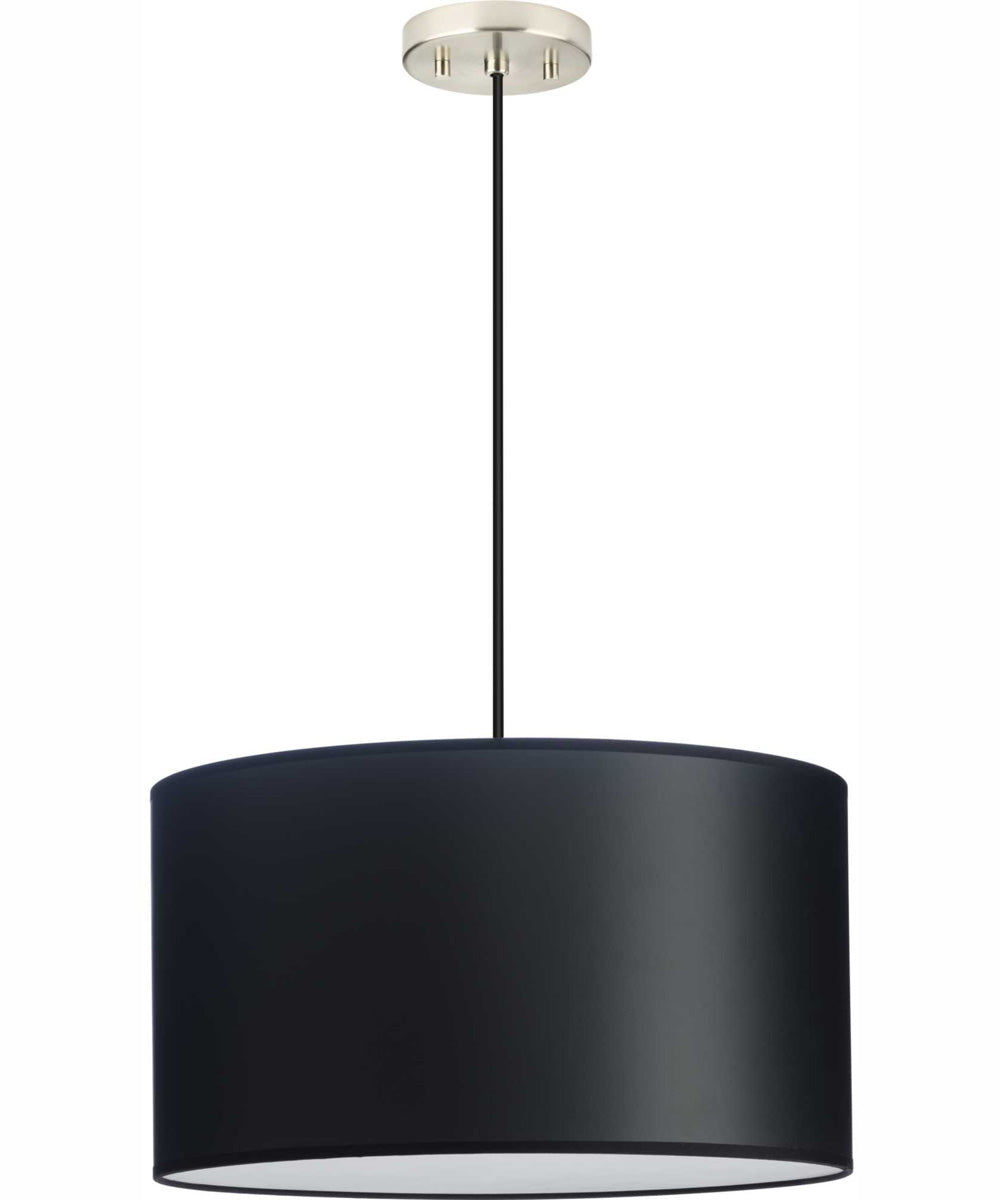 Markor 1-Light Black Parchment Shade Transitional Pendant Brushed Nickel;Matte Black;Vintage Brass