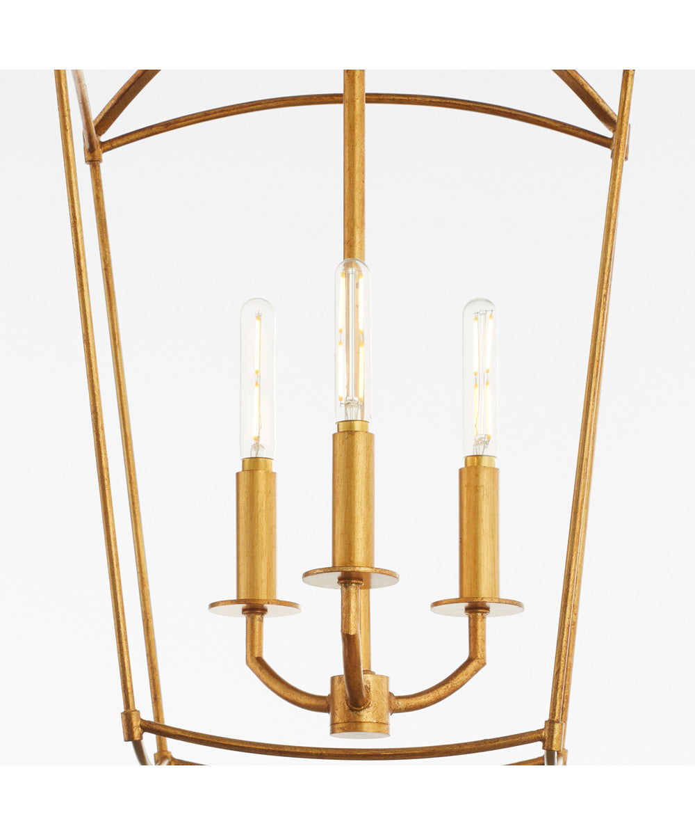 Mantle 3-light Entry Foyer Hall Chandelier Gold Leaf