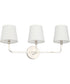Dawson 3-Light Vanity In Polished Nickel Finish With Decorative White Fabric Stay-Straight Shades