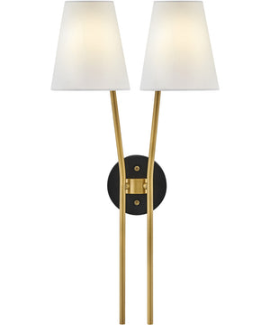Aston 2-Light Sconce in Heritage Brass
