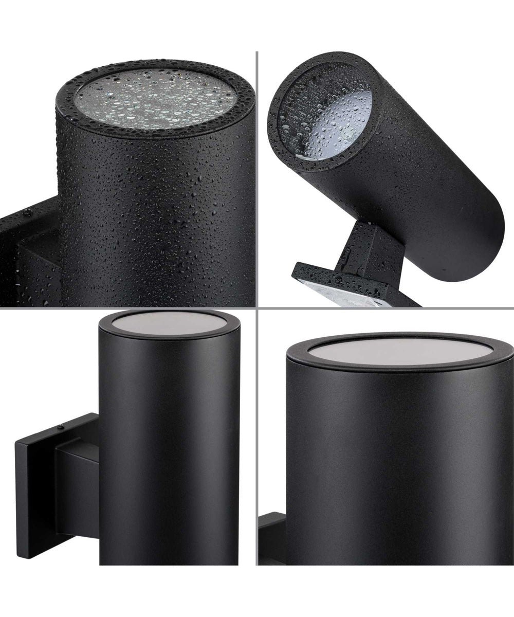 5" LED Outdoor Up/Down Modern Wall Cylinder with  Glass Top Lense Black