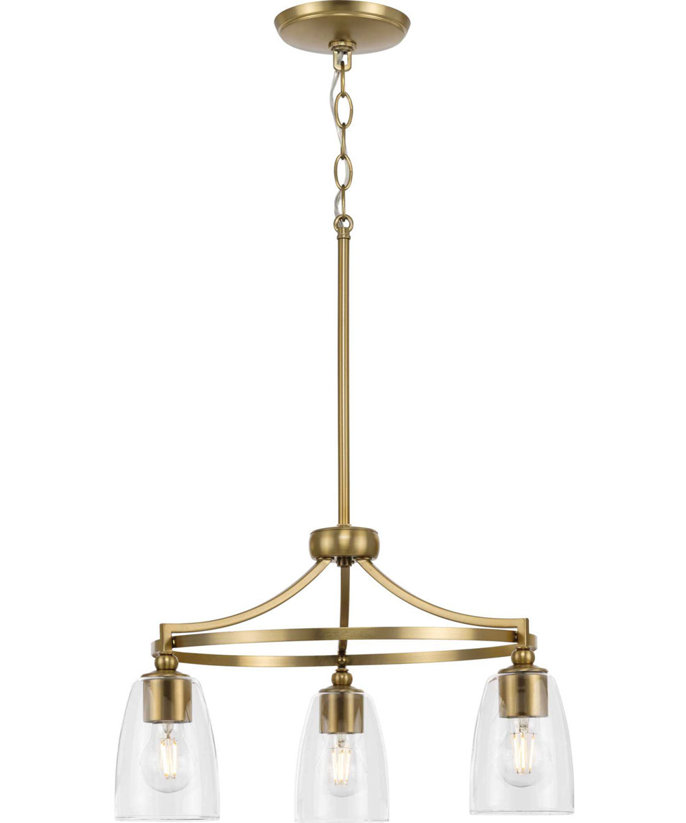 Parkhurst 3-Light New Traditional Clear Glass Chandelier Light Brushed Bronze