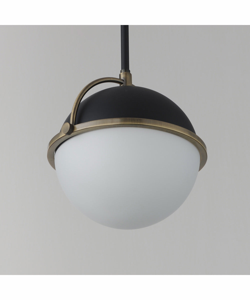 Duke 10 inch Single Pendant Black/Weathered Brass