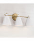 Bradley 3-Light Vanity Aged Brass and White