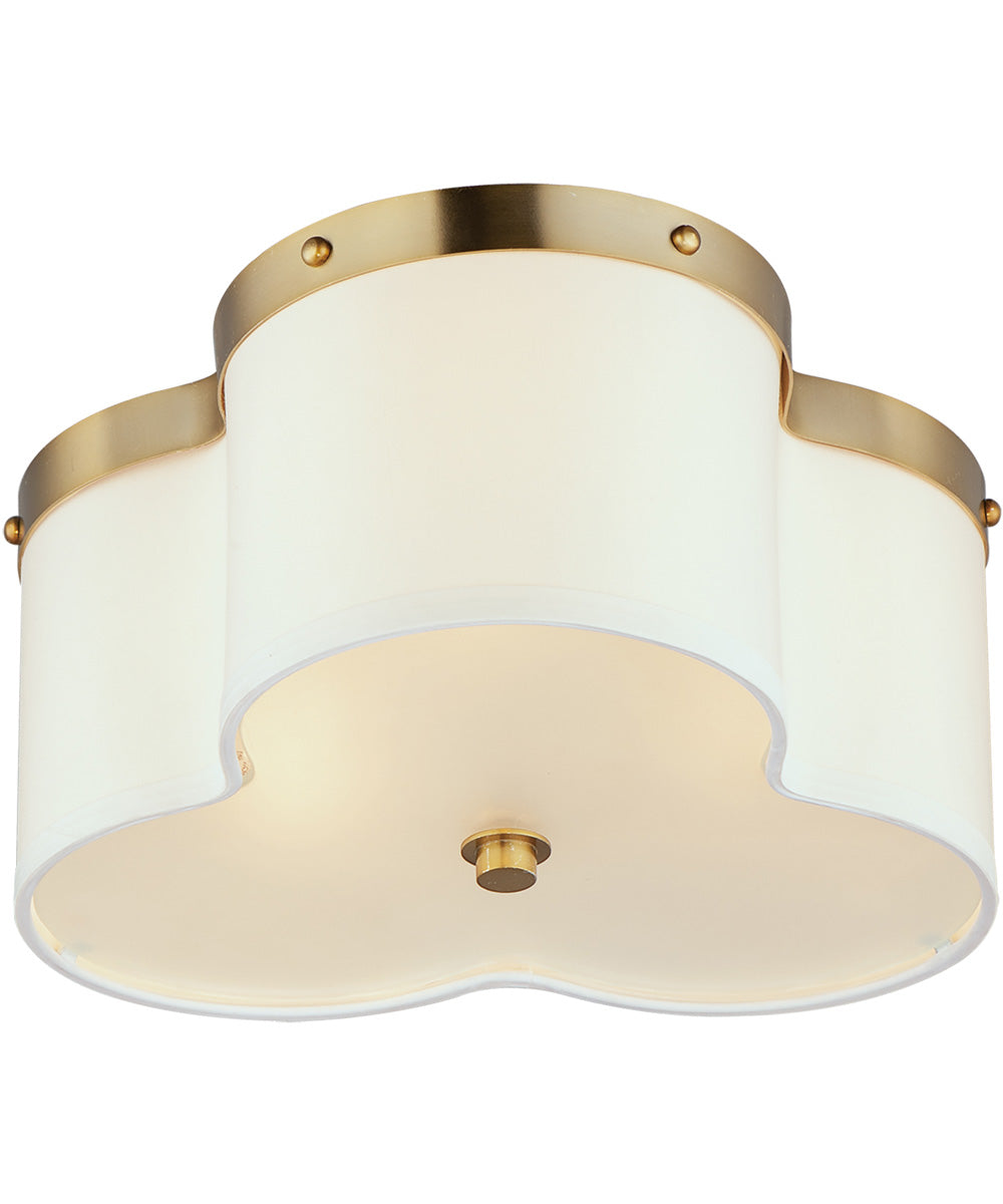Clover 3-Light Flush Mount Satin Brass