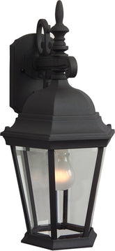 18"H Straight Glass 1-Light Outdoor Wall Matte Black