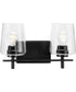 Calais 2-Light New Traditional Clear Glass Bath Vanity Light Matte Black