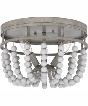 Quoizel Flush Mount Medium 3-light Flush Mount Weathered White Maple