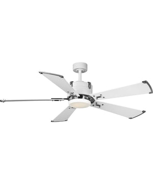 Glenfalls 5-Blade Reversible White 56-Inch LED Transitional Ceiling Fan Satin White