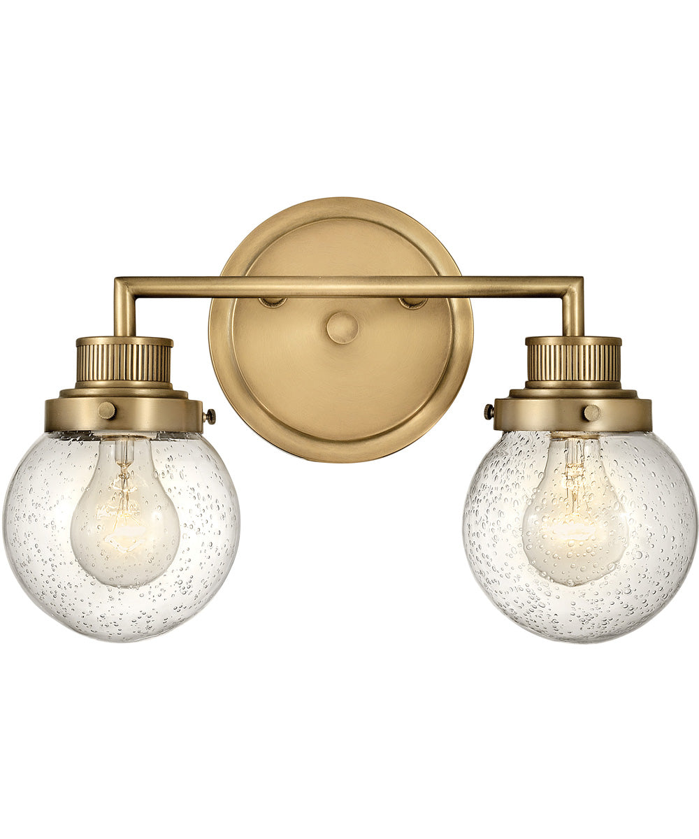 Poppy 2-Light Vanity in Heritage Brass