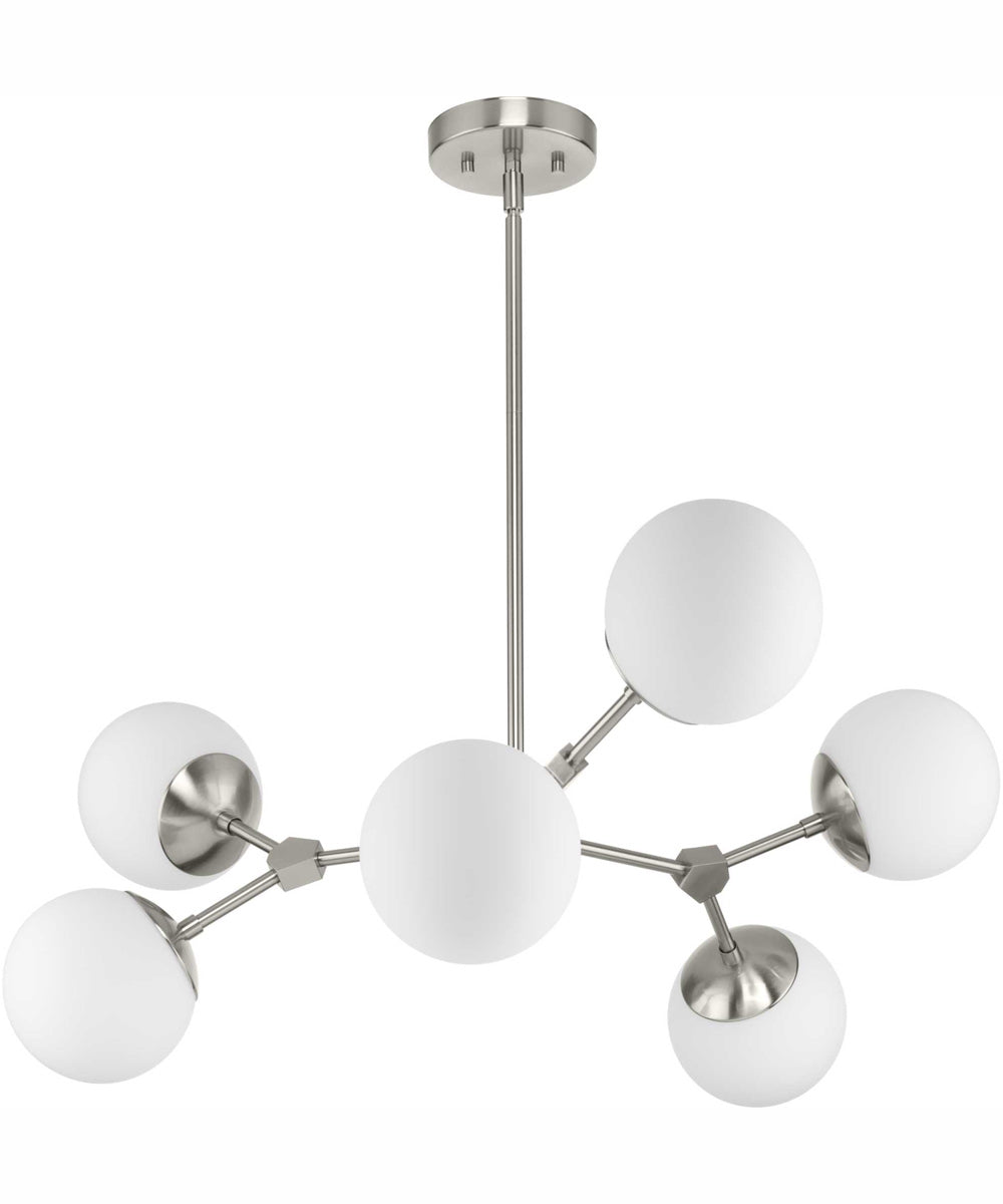 Haas 6-Light Mid-Century Modern Chandelier Brushed Nickel