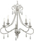 Vinings 5-Light Grey Washed Oak Chandelier Light Brushed Nickel