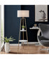 Patterson 1-Light Floor Lamp With Shelves Gold/White Fabric Shade