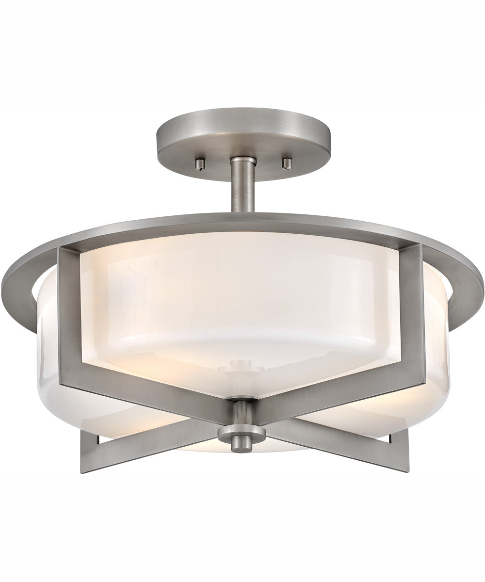 Baxley 3-Light Medium Semi-Flush Mount in Antique Nickel