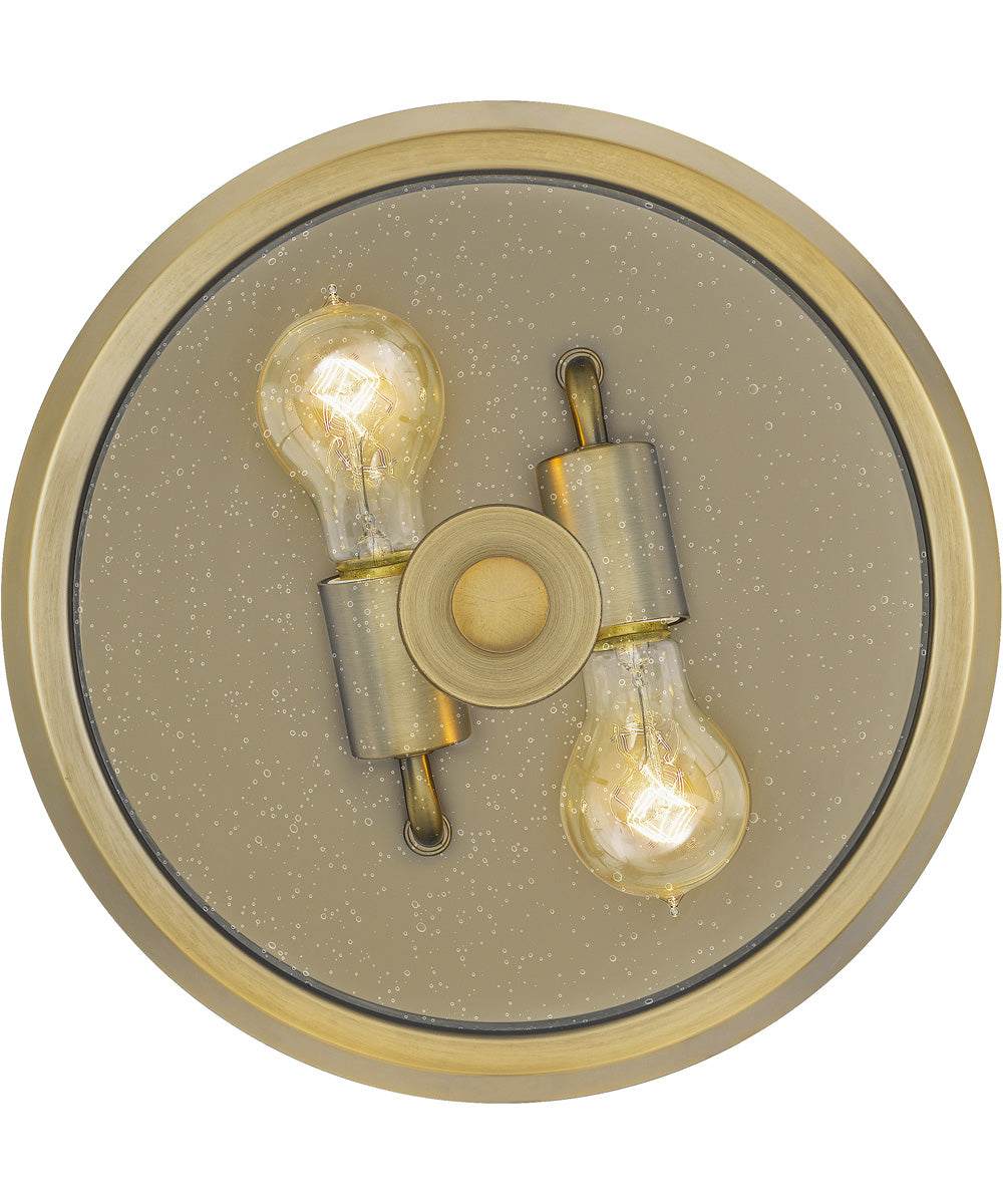 Radius 2-light Flush Mount Aged Brass