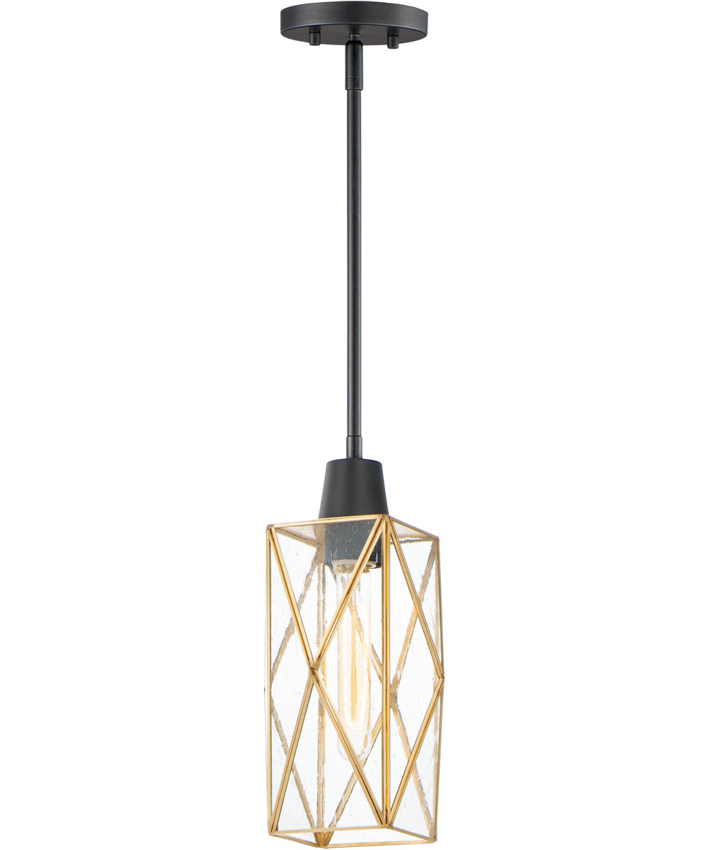 6"W Norfolk 1-Light Mini Pendant Black / Burnished Brass