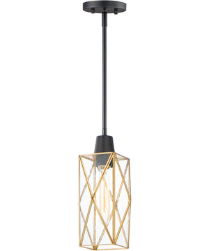 6"W Norfolk 1-Light Mini Pendant Black / Burnished Brass