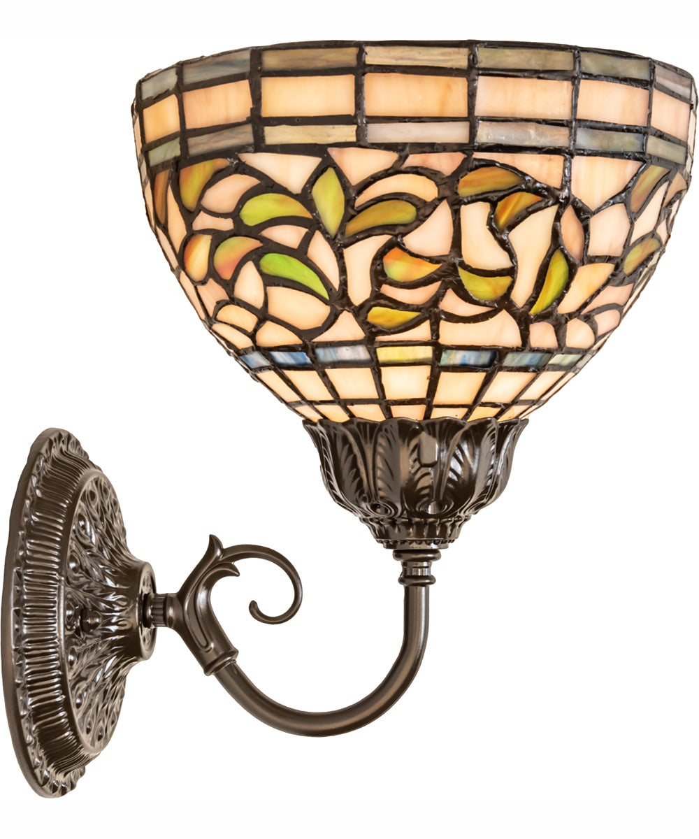 8" Wide Tiffany Turning Leaf Wall Sconce
