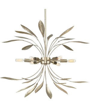 Mariposa 6-Light Hanging Pendant Light Gilded Silver
