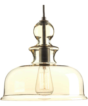 Staunton 1-Light Champagne Glass Global Pendant Light Antique Bronze