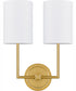 Quoizel Wood Small 2-light Wall Sconce Aged Brass