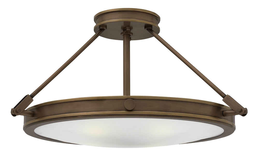 22"W Collier 4-Light Semi-flush Mount in Light Oiled Bronze