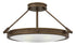 22"W Collier 4-Light Semi-flush Mount in Light Oiled Bronze