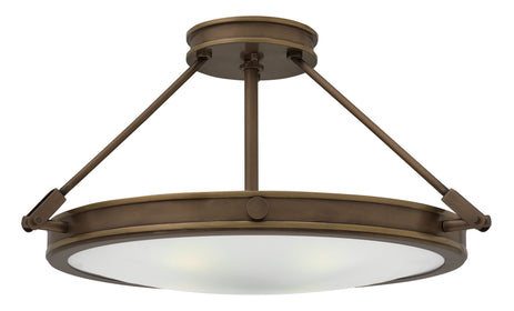 22"W Collier 4-Light Semi-flush Mount in Light Oiled Bronze