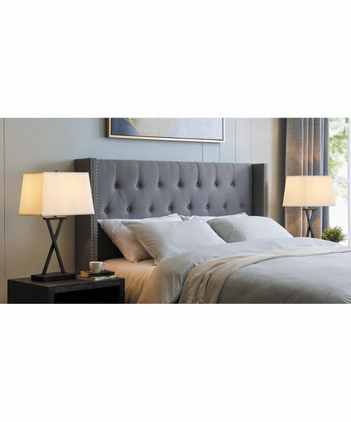 Maisie 2-Light 2 Pack-Table Lamp Black/Fabric Shade With Usb LS-23558/2PK