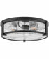 Lowell 3-Light Large Flush Mount in Black with Clear glass