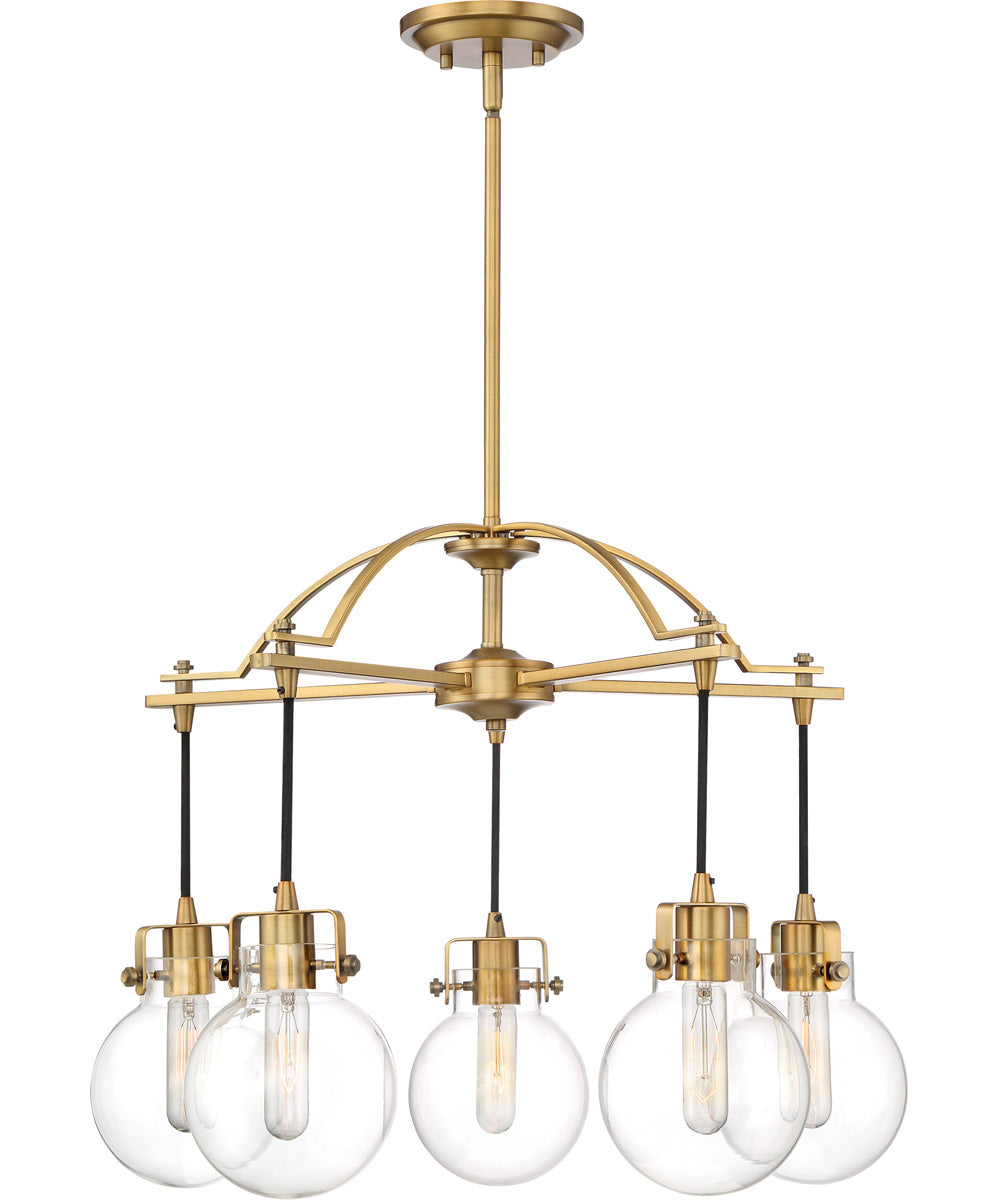 Sidwell 5-light Chandelier Weathered Brass