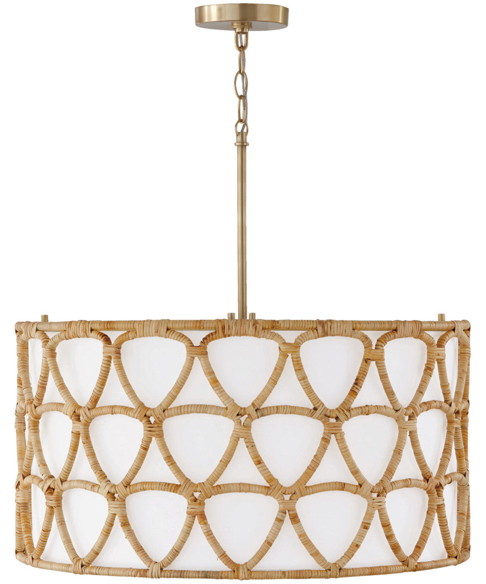 Tulum 4-Light Pendant Matte Brass