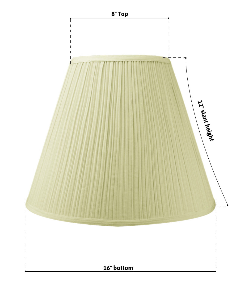 16"W x 12"H SLIP UNO FITTER Empire Coolie EggShell Mushroom Pleat Hardback Shade