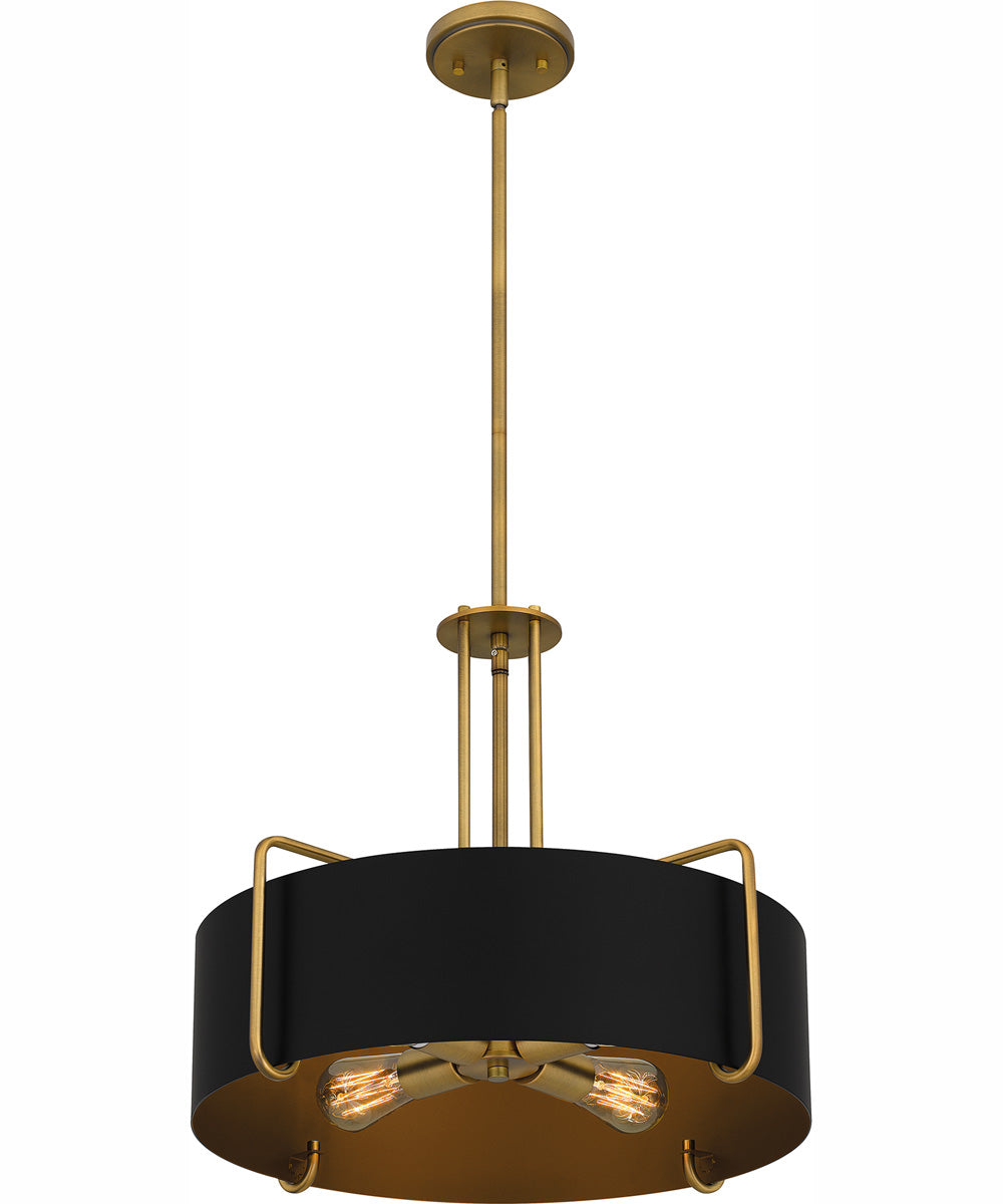 Quoizel Pendant 4-light Pendant Aged Brass