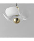 Poppy 12 inch Pendant White/Satin Brass