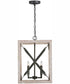 Remi 4-Light Pendant Brushed White Wash and Nordic Iron