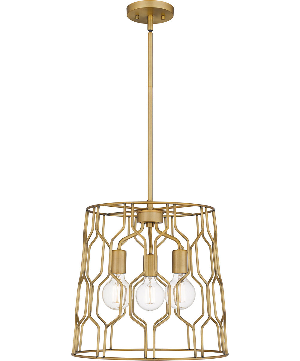 Rellie 3-light Pendant Aged Brass