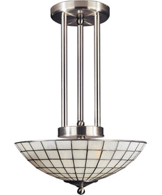 20 Inch W White Dome Tiffany Hanging Fixture