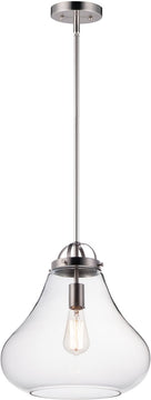 14"W Stella 1-Light Pendant Satin Nickel