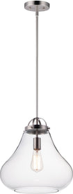 14"W Stella 1-Light Pendant Satin Nickel